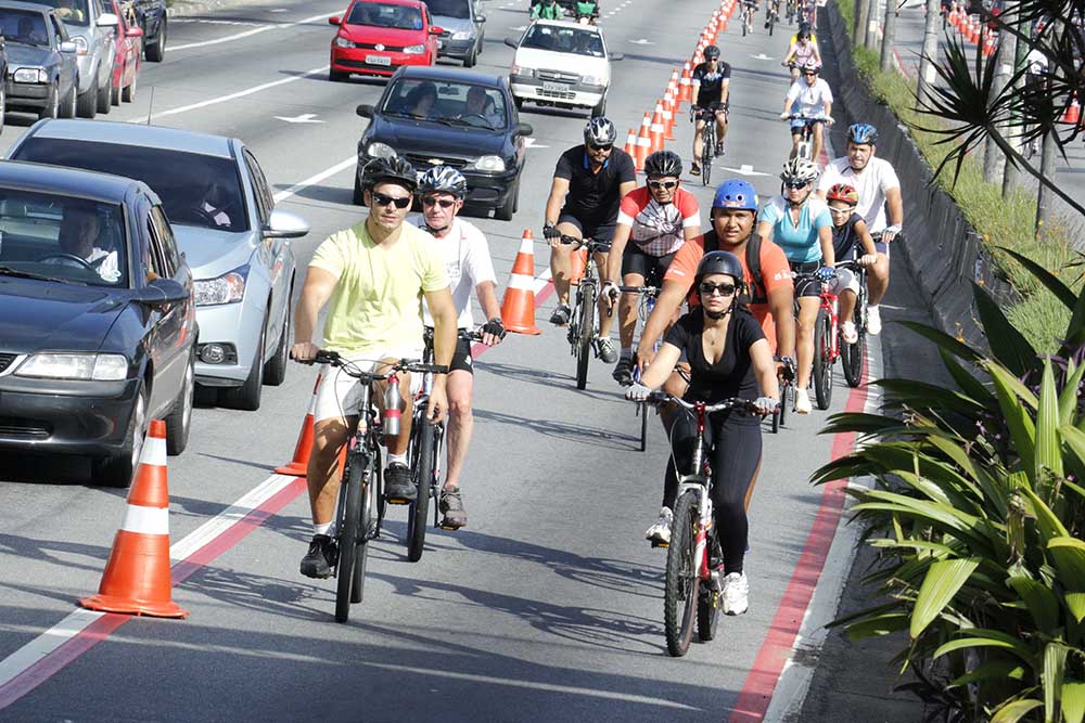 No último dia 8, 5.950 pedaleiros curtiram os 10,1km de faixas destinadaspara as bicicletas (Foto: Anderson Pedro/PSA)