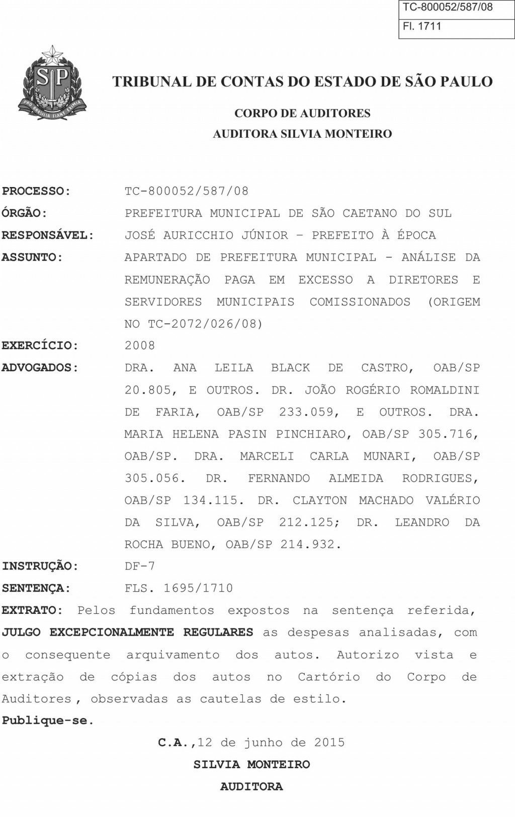 TCE volta atrás e corrige sentença das nomeações do ex-prefeito José Auricchio